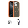 MARSİLYAN™- iPhone 16 Pro Max Kılıf Doruk Form Serisi - Siyah Bilvis 3X AR Hayalet Cam Ekran Koruyucu + Pers Alüminyum Kamera Lens - GS
