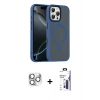 MARSİLYAN™- iPhone 16 Pro Max Kılıf Doruk Form Serisi - Siyah Bilvis 3X AR Hayalet Cam Ekran Koruyucu + Pers Alüminyum Kamera Lens - GS