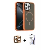 MARSİLYAN™- iPhone 16 Pro Max Kılıf Doruk Form Serisi - Siyah Bilvis 3X AR Hayalet Cam Ekran Koruyucu + Pers Alüminyum Kamera Lens - CLTM