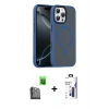 MARSİLYAN™- iPhone 16 Pro Max Kılıf Doruk Form Serisi - Siyah Bilvis 3X AR Hayalet Cam Ekran Koruyucu + Raze Metal Kamera Lens - SH