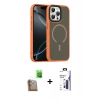 MARSİLYAN™- iPhone 16 Pro Max Kılıf Doruk Form Serisi - Siyah Bilvis 3X AR Hayalet Cam Ekran Koruyucu + Raze Metal Kamera Lens - CLTM