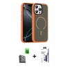 MARSİLYAN™- iPhone 16 Pro Max Kılıf Doruk Form Serisi - Siyah Bilvis 3X AR Hayalet Cam Ekran Koruyucu + Raze Metal Kamera Lens - SH