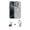 MARSİLYAN™- iPhone 16 Pro Max Kılıf Doruk Form Serisi - Siyah Bilvis 3X AR HD Cam Ekran Koruyucu + Bilvis Titan Kamera Lens - TMGI