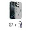 MARSİLYAN™- iPhone 16 Pro Max Kılıf Doruk Form Serisi - Siyah Bilvis 3X AR HD Cam Ekran Koruyucu + Pers Alüminyum Kamera Lens - GS