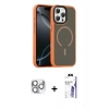MARSİLYAN™- iPhone 16 Pro Max Kılıf Doruk Form Serisi - Siyah Bilvis 3X AR HD Cam Ekran Koruyucu + Pers Alüminyum Kamera Lens - GS