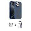 MARSİLYAN™- iPhone 16 Pro Max Kılıf Doruk Form Serisi - Siyah Bilvis 3X AR HD Cam Ekran Koruyucu + Pers Alüminyum Kamera Lens - GS