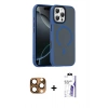 MARSİLYAN™- iPhone 16 Pro Max Kılıf Doruk Form Serisi - Siyah Bilvis 3X AR HD Cam Ekran Koruyucu + Pers Alüminyum Kamera Lens - CLTM