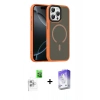 MARSİLYAN™- iPhone 16 Pro Max Kılıf Doruk Form Serisi - Siyah Bilvis 5in1 3D Magic Cam Ekran Koruyucu + Raze Metal Kamera Lens - BZ