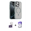 MARSİLYAN™- iPhone 16 Pro Max Kılıf Doruk Form Serisi - Siyah Bilvis 5in1 3D Magic Cam Ekran Koruyucu + Bilvis Titan Kamera Lens - GS