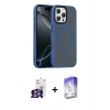 MARSİLYAN™- iPhone 16 Pro Max Kılıf Doruk Form Serisi - Siyah Bilvis 5in1 3D Magic Cam Ekran Koruyucu + Bilvis Titan Kamera Lens - GS