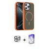 MARSİLYAN™- iPhone 16 Pro Max Kılıf Doruk Form Serisi - Siyah Bilvis 5in1 3D Magic Cam Ekran Koruyucu + Pers Alüminyum Kamera Lens - GI