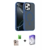 MARSİLYAN™- iPhone 16 Pro Max Kılıf Doruk Form Serisi - Siyah Bilvis 5in1 3D Magic Cam Ekran Koruyucu + Raze Metal Kamera Lens - NLGY