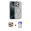MARSİLYAN™- iPhone 16 Pro Max Kılıf Doruk Form Serisi - Siyah Bilvis 5in1 3D Magic Cam Ekran Koruyucu + Pers Alüminyum Kamera Lens - CLTM