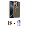 MARSİLYAN™- iPhone 16 Pro Max Kılıf Doruk Form Serisi - Siyah Bilvis 5in1 3D Magic Cam Ekran Koruyucu + Pers Alüminyum Kamera Lens - CLTM