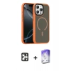 MARSİLYAN™- iPhone 16 Pro Max Kılıf Doruk Form Serisi - Siyah Bilvis 5in1 3D Magic Cam Ekran Koruyucu + PVD Metal Kamera Lens - GS