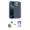 MARSİLYAN™- iPhone 16 Pro Max Kılıf Doruk Form Serisi - Siyah Bilvis 5in1 3D Magic Cam Ekran Koruyucu + Raze Metal Kamera Lens - SH