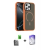 MARSİLYAN™- iPhone 16 Pro Max Kılıf Doruk Form Serisi - Siyah Bilvis 5in1 3D Magic Cam Ekran Koruyucu + Raze Metal Kamera Lens - SH
