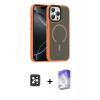 MARSİLYAN™- iPhone 16 Pro Max Kılıf Doruk Form Serisi - Siyah Bilvis 5in1 3D Magic Cam Ekran Koruyucu + PVD Metal Kamera Lens - SH