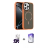 MARSİLYAN™- iPhone 16 Pro Max Kılıf Doruk Form Serisi - Siyah Bilvis 5in1 3D Magic Cam Ekran Koruyucu + Bilvis Titan Kamera Lens - SH