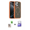 MARSİLYAN™- iPhone 16 Pro Max Kılıf Doruk Form Serisi - Siyah Bilvis 5in1 5D Magic Hayalet Cam Ekran Koruyucu + Raze Metal Kamera Lens - NLGY