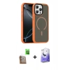 MARSİLYAN™- iPhone 16 Pro Max Kılıf Doruk Form Serisi - Siyah Bilvis 5in1 5D Magic Hayalet Cam Ekran Koruyucu + Raze Metal Kamera Lens - CLTM