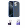 MARSİLYAN™- iPhone 16 Pro Max Kılıf Doruk Form Serisi - Siyah Bilvis 5in1 5D Magic Hayalet Cam Ekran Koruyucu + Bilvis Titan Kamera Lens - GS