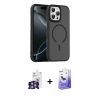MARSİLYAN™- iPhone 16 Pro Max Kılıf Doruk Form Serisi - Siyah Bilvis 5in1 5D Magic Hayalet Cam Ekran Koruyucu + Bilvis Titan Kamera Lens - GS