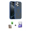 MARSİLYAN™- iPhone 16 Pro Max Kılıf Doruk Form Serisi - Siyah Bilvis 5in1 5D Magic Hayalet Cam Ekran Koruyucu + Raze Metal Kamera Lens - CLTM