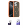 MARSİLYAN™- iPhone 16 Pro Max Kılıf Doruk Form Serisi - Siyah Bilvis 5in1 5D Magic Hayalet Cam Ekran Koruyucu + Bilvis Titan Kamera Lens - TMGI