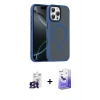 MARSİLYAN™- iPhone 16 Pro Max Kılıf Doruk Form Serisi - Siyah Bilvis 5in1 5D Magic Hayalet Cam Ekran Koruyucu + Bilvis Titan Kamera Lens - TMGI
