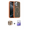 MARSİLYAN™- iPhone 16 Pro Max Kılıf Doruk Form Serisi - Siyah Bilvis 5in1 5D Magic Hayalet Cam Ekran Koruyucu + Pers Alüminyum Kamera Lens - CLTM