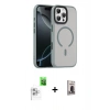 MARSİLYAN™- iPhone 16 Pro Max Kılıf Doruk Form Serisi - Siyah Bilvis Hayalet Cam Ekran Koruyucu + Raze Metal Kamera Lens - BZ