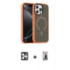 MARSİLYAN™- iPhone 16 Pro Max Kılıf Doruk Form Serisi - Siyah Bilvis Hayalet Cam Ekran Koruyucu + PVD Metal Kamera Lens - GD