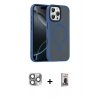 MARSİLYAN™- iPhone 16 Pro Max Kılıf Doruk Form Serisi - Siyah Bilvis Hayalet Cam Ekran Koruyucu + Pers Alüminyum Kamera Lens - GI