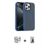 MARSİLYAN™- iPhone 16 Pro Max Kılıf Doruk Form Serisi - Siyah Bilvis Hayalet Cam Ekran Koruyucu + Pers Alüminyum Kamera Lens - GS