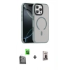 MARSİLYAN™- iPhone 16 Pro Max Kılıf Doruk Form Serisi - Siyah Bilvis Hayalet Cam Ekran Koruyucu + Raze Metal Kamera Lens - SH