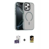 MARSİLYAN™- iPhone 16 Pro Max Kılıf Doruk Form Serisi - Siyah Buffer Cam Ekran Koruyucu + Bilvis Titan Kamera Lens - TMGI