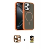 MARSİLYAN™- iPhone 16 Pro Max Kılıf Doruk Form Serisi - Siyah Buffer Cam Ekran Koruyucu + Pers Alüminyum Kamera Lens - CLTM