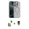MARSİLYAN™- iPhone 16 Pro Max Kılıf Doruk Form Serisi - Siyah Buffer Cam Ekran Koruyucu + Çöl Titanyum Raze Metal Kamera Lens