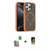 MARSİLYAN™- iPhone 16 Pro Max Kılıf Doruk Form Serisi - Siyah Buffer Cam Ekran Koruyucu + Çöl Titanyum Raze Metal Kamera Lens