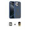 MARSİLYAN™- iPhone 16 Pro Max Kılıf Doruk Form Serisi - Siyah Buffer Cam Ekran Koruyucu + PVD Metal Kamera Lens - GD
