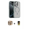 MARSİLYAN™- iPhone 16 Pro Max Kılıf Doruk Form Serisi - Siyah Buffer Cam Ekran Koruyucu + Pers Alüminyum Kamera Lens - CLTM