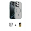 MARSİLYAN™- iPhone 16 Pro Max Kılıf Doruk Form Serisi - Siyah Buffer Cam Ekran Koruyucu + Pers Alüminyum Kamera Lens - GS