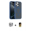 MARSİLYAN™- iPhone 16 Pro Max Kılıf Doruk Form Serisi - Siyah Buffer Cam Ekran Koruyucu + Pers Alüminyum Kamera Lens - GI