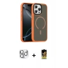 MARSİLYAN™- iPhone 16 Pro Max Kılıf Doruk Form Serisi - Siyah Buffer Cam Ekran Koruyucu + Pers Alüminyum Kamera Lens - GS