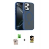 MARSİLYAN™- iPhone 16 Pro Max Kılıf Doruk Form Serisi - Siyah Buffer Cam Ekran Koruyucu + Raze Metal Kamera Lens - NLGY