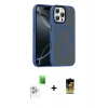 MARSİLYAN™- iPhone 16 Pro Max Kılıf Doruk Form Serisi - Siyah Buffer Cam Ekran Koruyucu + Raze Metal Kamera Lens - BZ