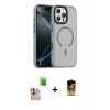 MARSİLYAN™- iPhone 16 Pro Max Kılıf Doruk Form Serisi - Siyah Buffer Cam Ekran Koruyucu + Raze Metal Kamera Lens - NLGY