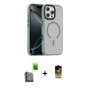 MARSİLYAN™- iPhone 16 Pro Max Kılıf Doruk Form Serisi - Siyah Buffer Cam Ekran Koruyucu + Raze Metal Kamera Lens - SH