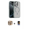 MARSİLYAN™- iPhone 16 Pro Max Kılıf Doruk Form Serisi - Siyah Buffer Hayalet Cam Ekran Koruyucu + Pers Alüminyum Kamera Lens - CLTM